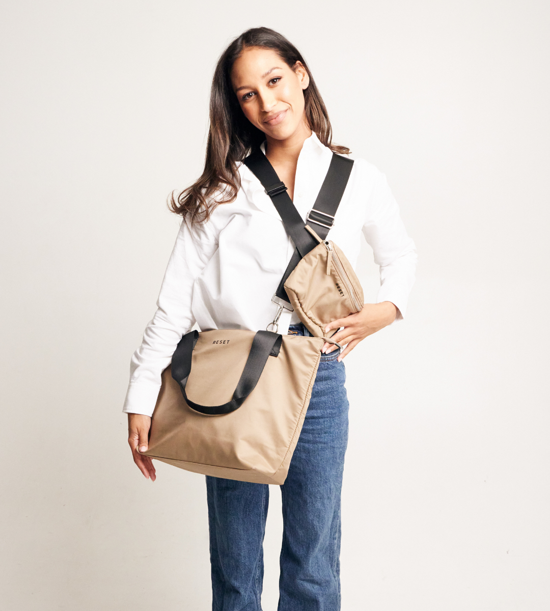 TWO-TONED TOTE BAG